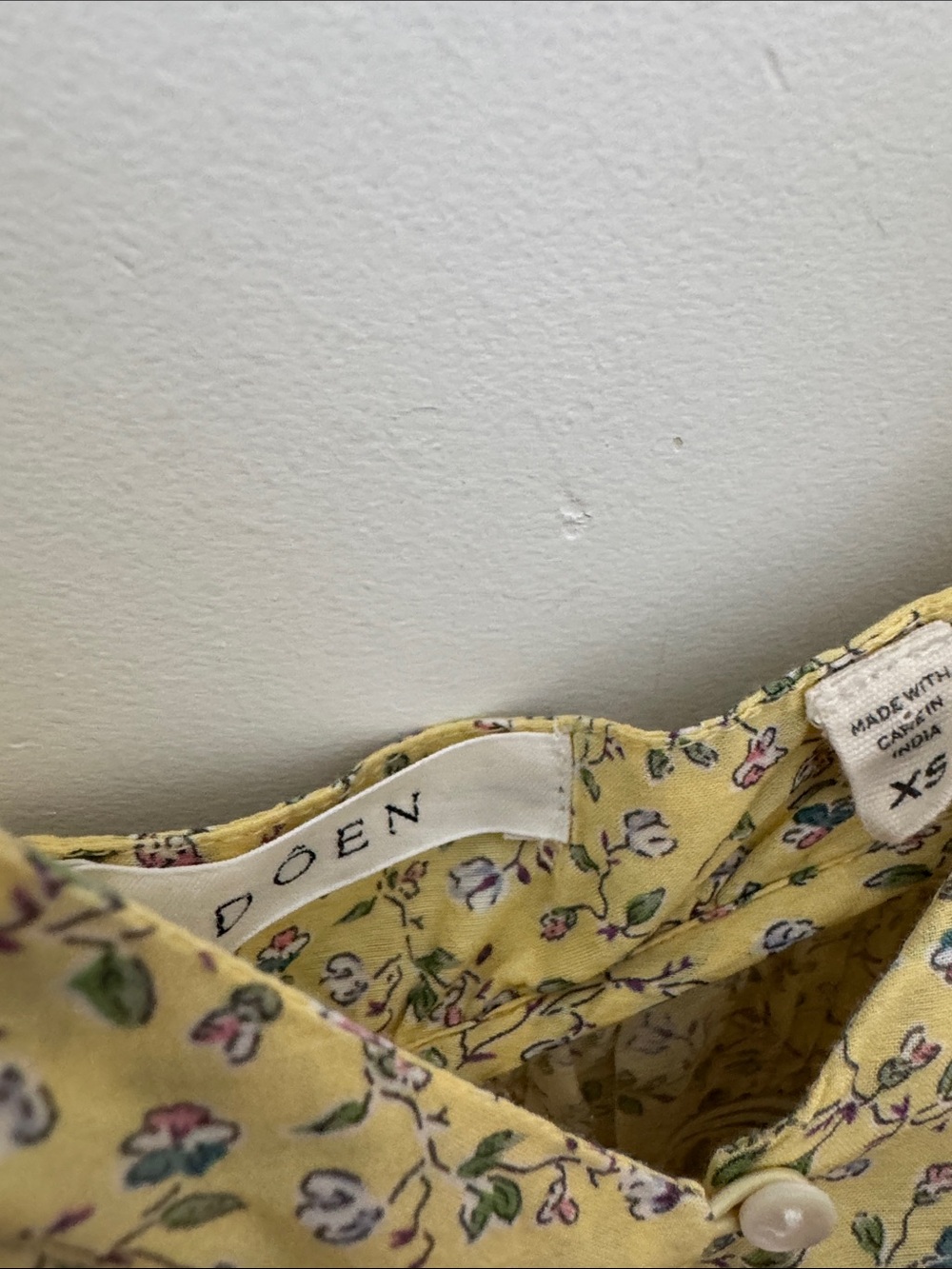 Doen Irina Floral Organic Cotton Midi Dress in Yellow Moonflower Size:XS - Picture 8 of 14